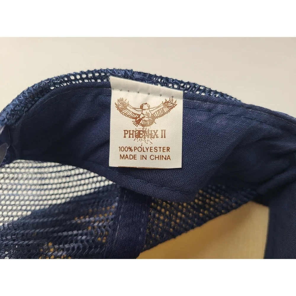 Vintage Florida Shark Mesh Trucker Snapback (Fits Small) Hat Cap Dive White Blue